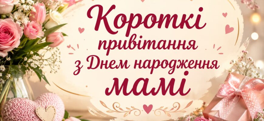 Короткі привітання з Днем народження мамі