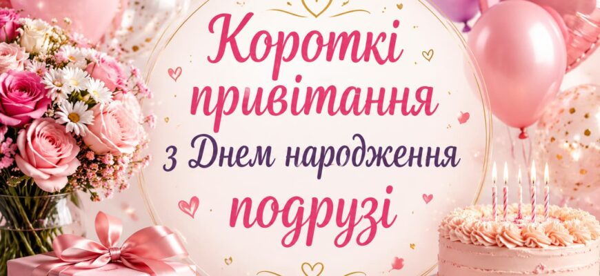 Короткі привітання з Днем народження подрузі