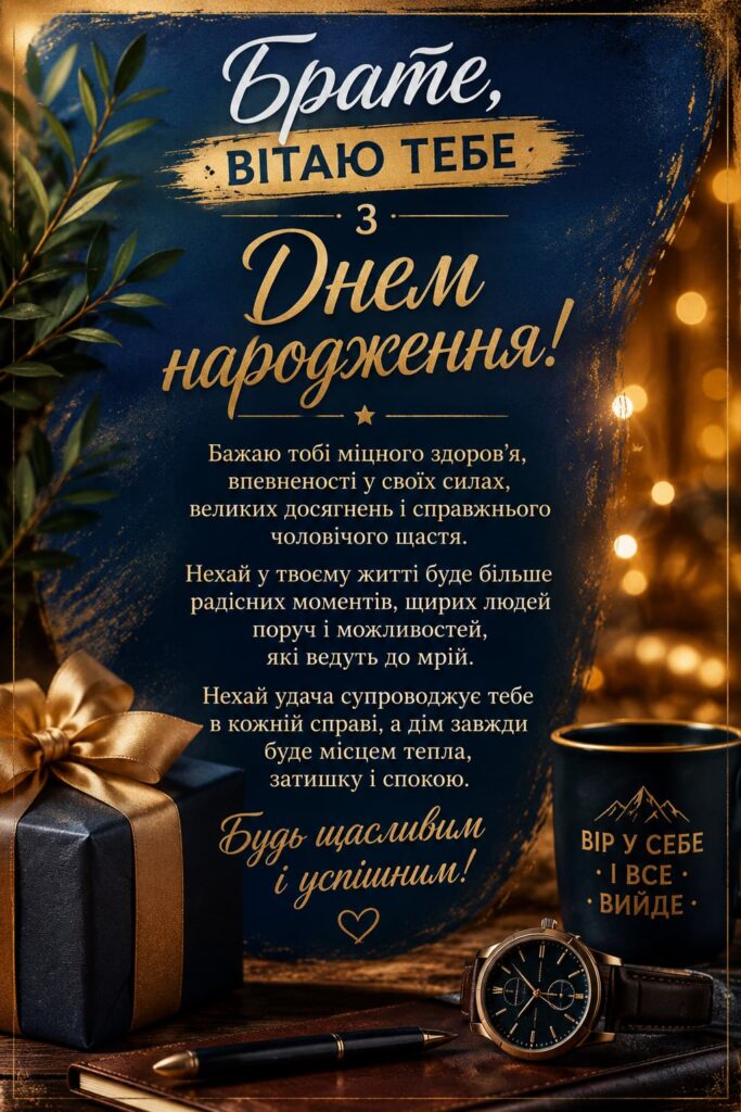 Привітання з Днем народження брату своїми словами картинка 1