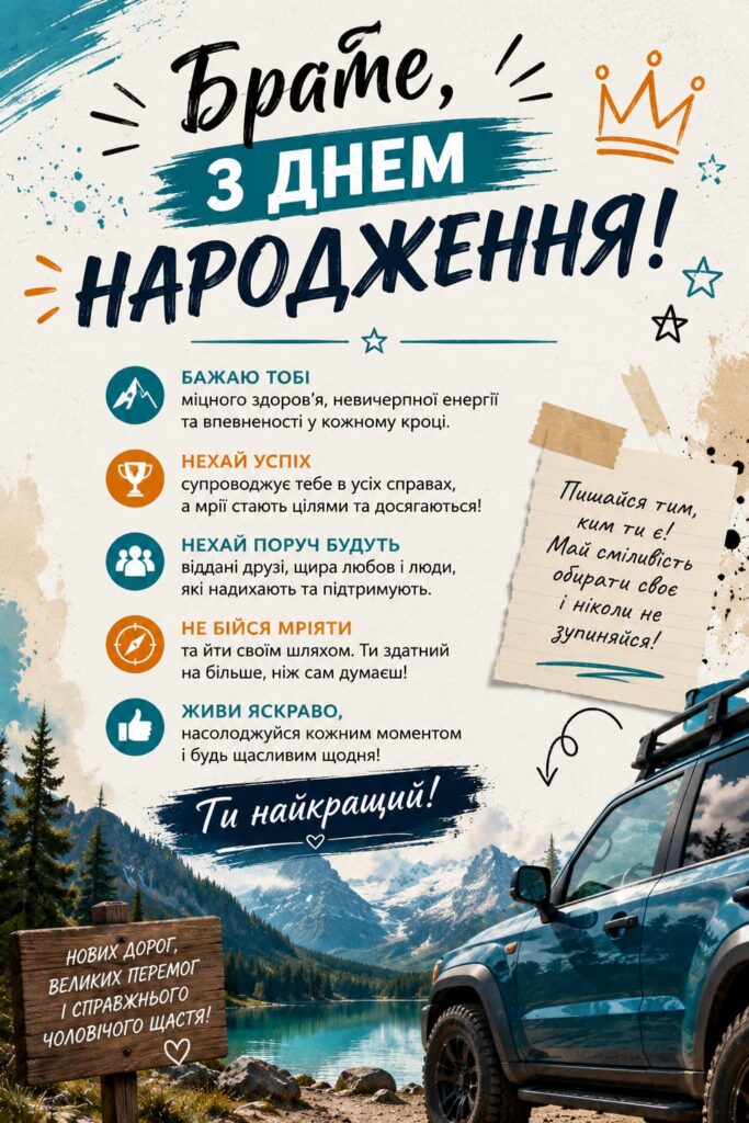 Привітання з Днем народження брату своїми словами картинка 2