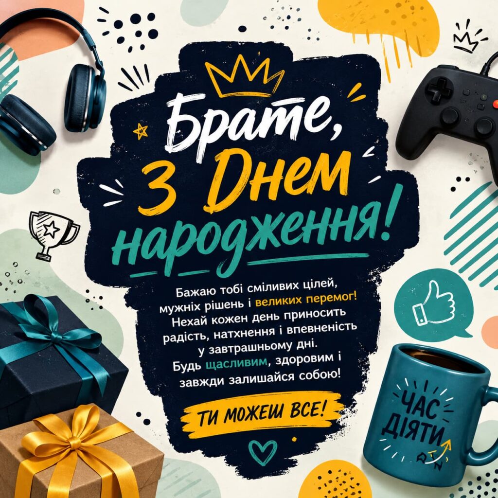 Привітання з Днем народження брату своїми словами картинка 3