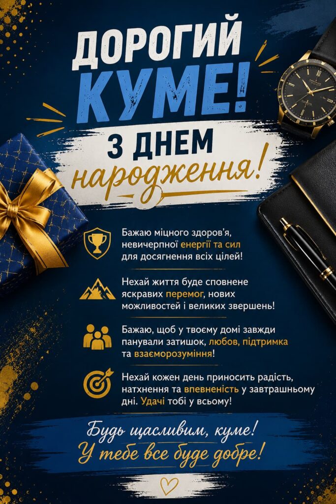 Привітання з Днем народження для кума своїми словами картинка 2