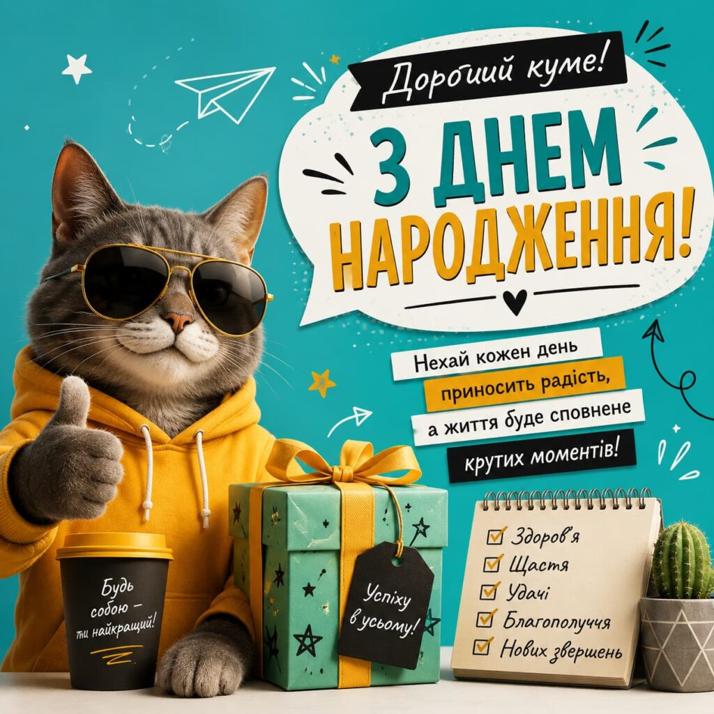 Привітання з Днем народження для кума своїми словами картинка 3