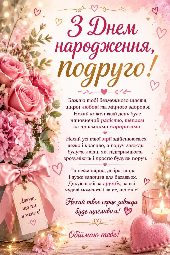 Привітання з Днем народження подруги до сліз картинка 1