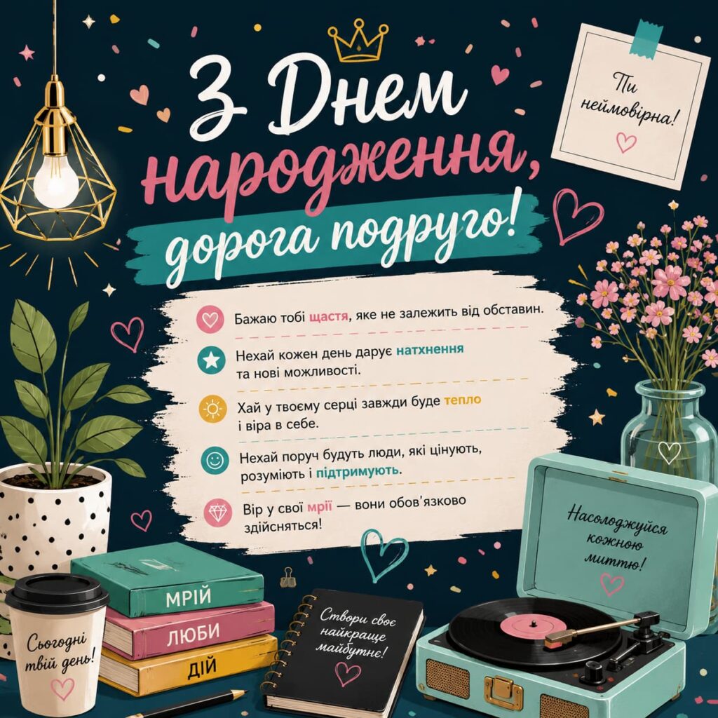 Привітання з Днем народження подруги до сліз картинка 5