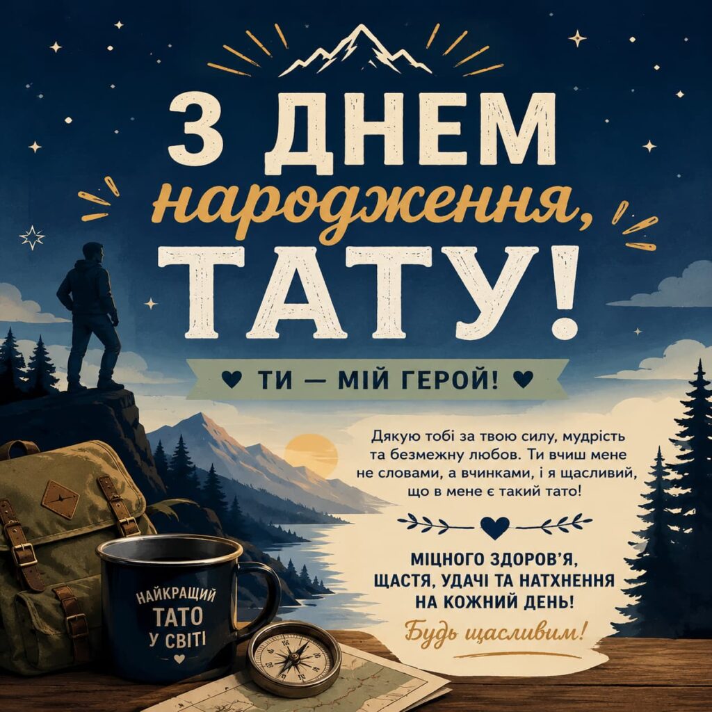 Привітання з Днем народження тата своїми словами картинка 3