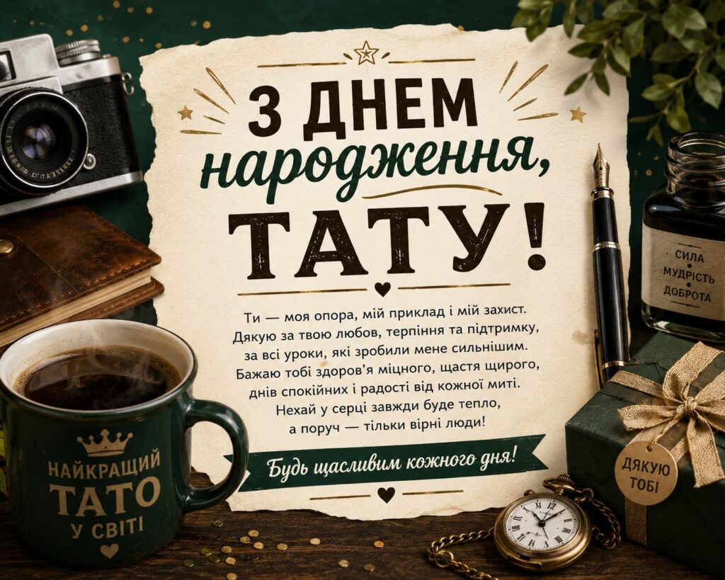 Привітання з Днем народження тата своїми словами картинка 4