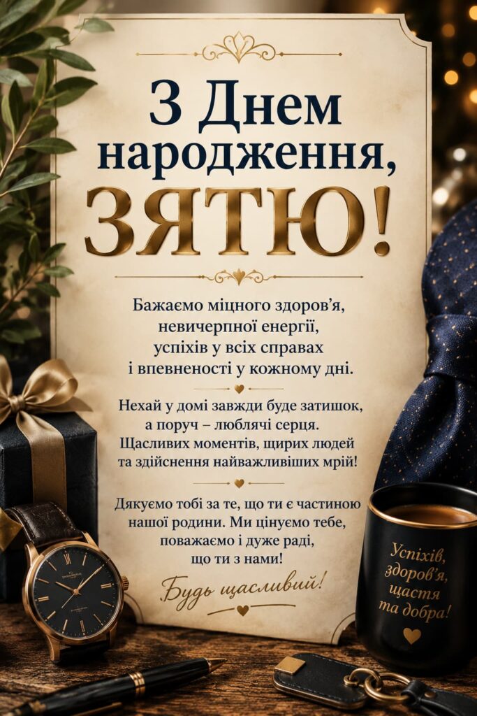 Привітання з Днем народження зятю своїми словами картинка 2