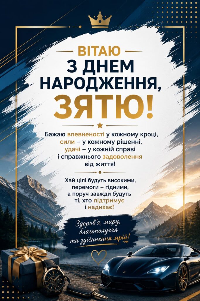 Привітання з Днем народження зятю своїми словами картинка 5
