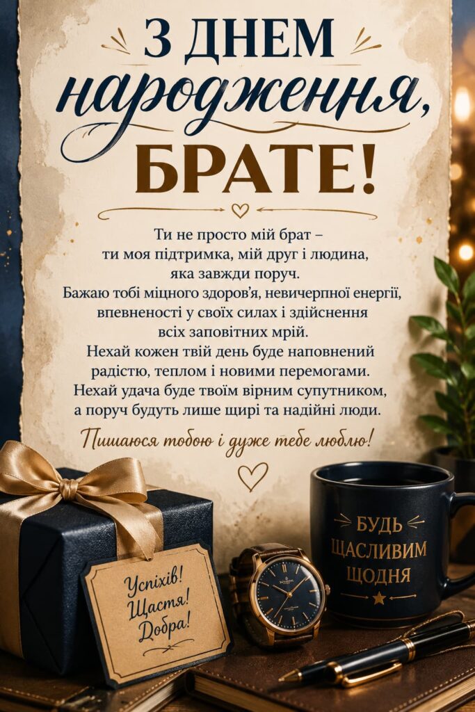 Зворушливі привітання з Днем народження брату картинка 5