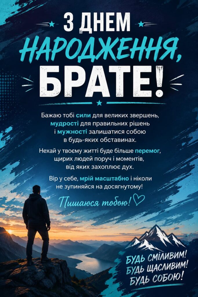 Зворушливі привітання з Днем народження брату картинка 6