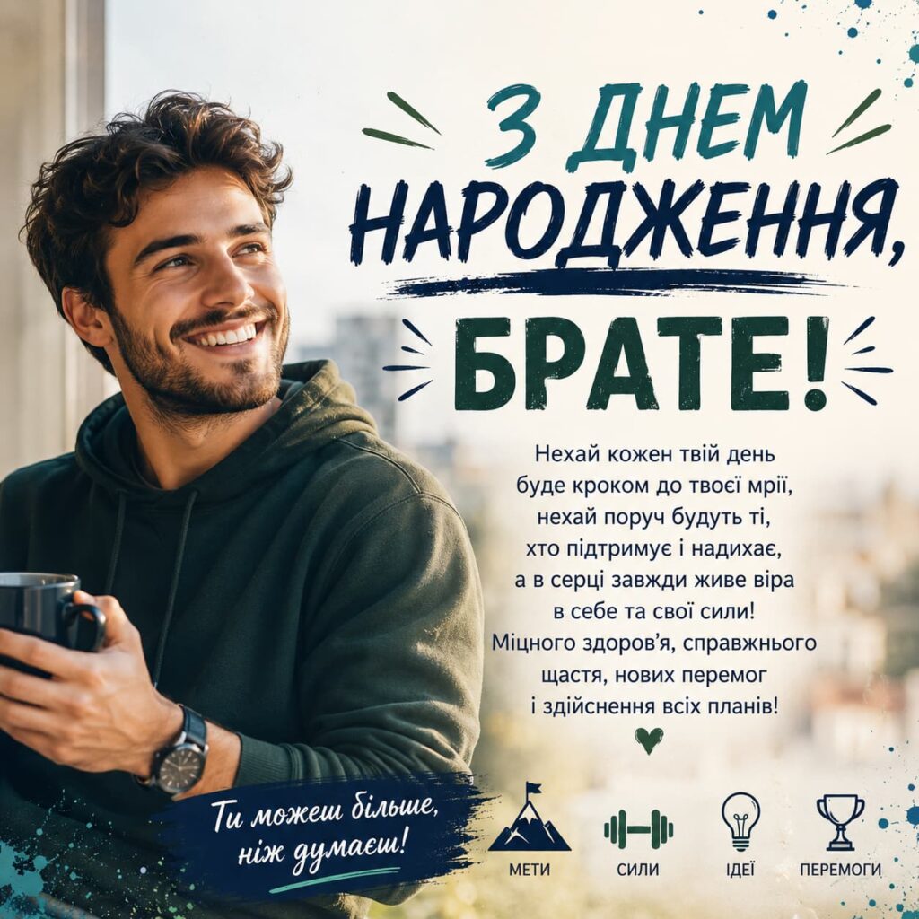 Зворушливі привітання з Днем народження брату картинка 8