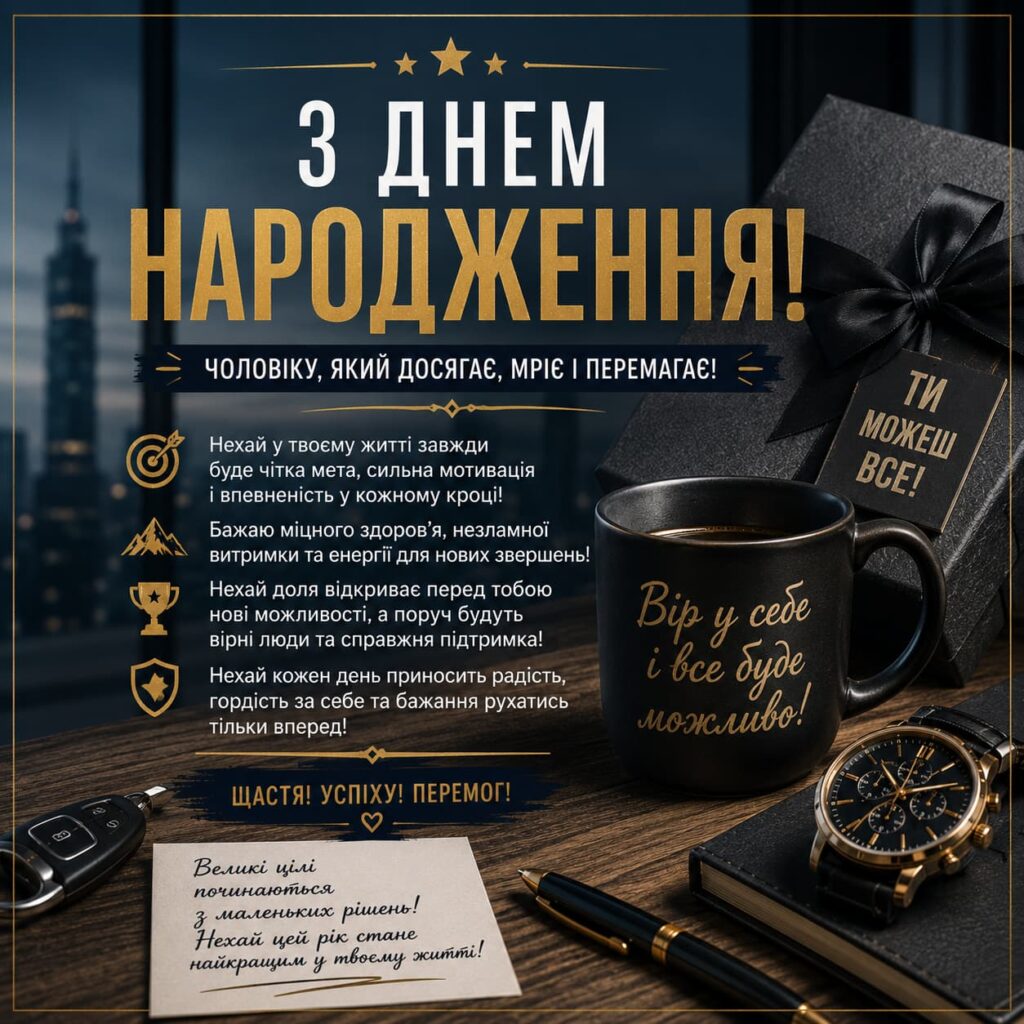 Зворушливі привітання з Днем народження для чоловіків картинка 5