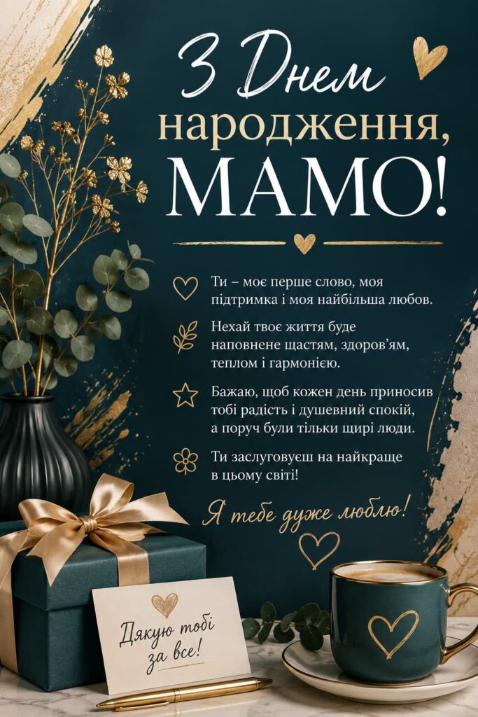 Зворушливі привітання з Днем народження для мами картинка 2