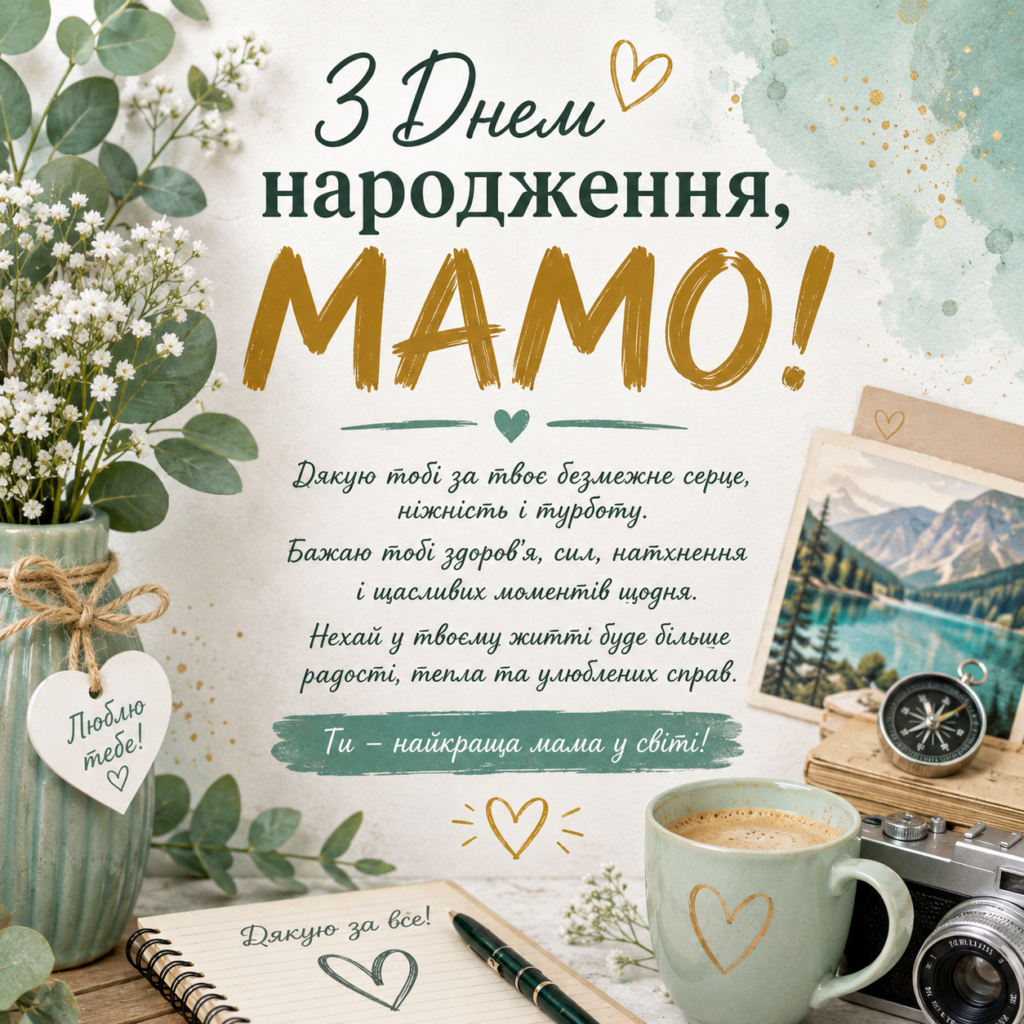 Зворушливі привітання з Днем народження для мами картинка 4