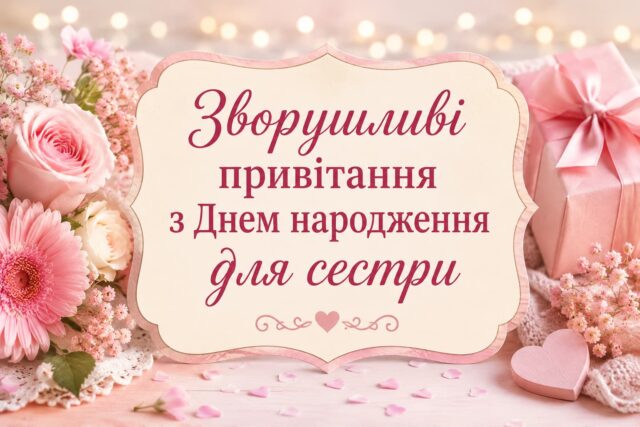 Зворушливі привітання з Днем народження для сестри