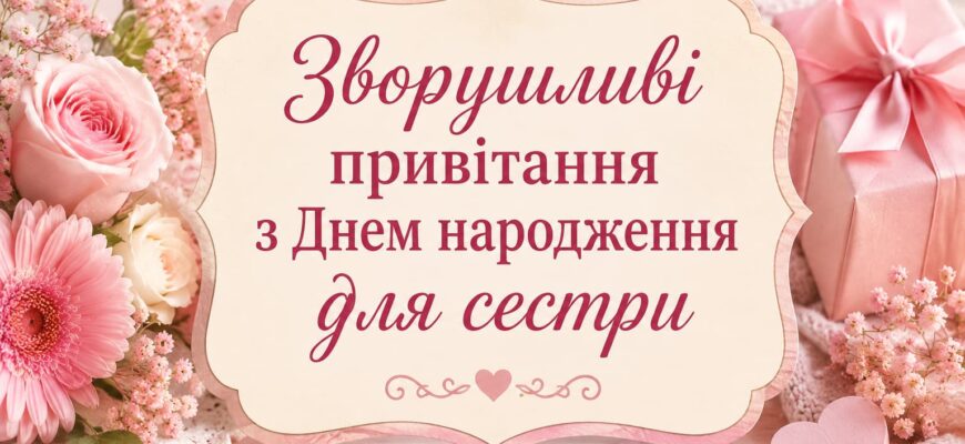 Зворушливі привітання з Днем народження для сестри