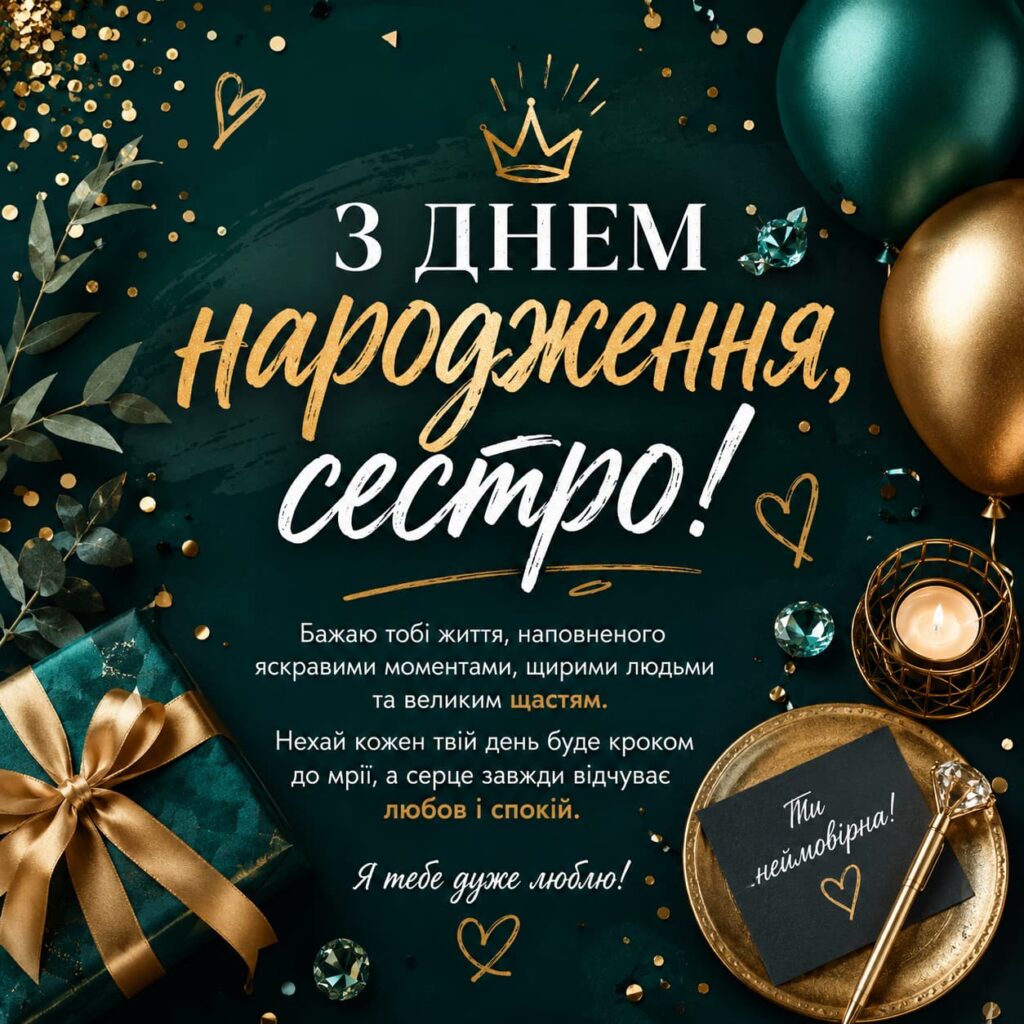 Зворушливі привітання з Днем народження для сестри картинка 3
