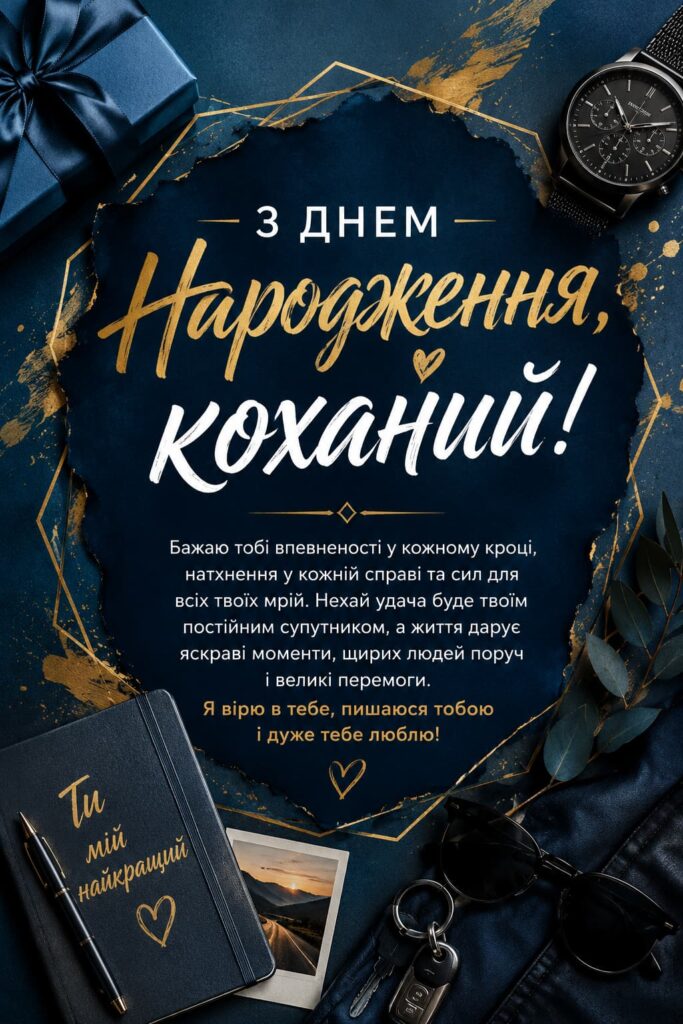 Зворушливі привітання з Днем народження коханому картинка 2