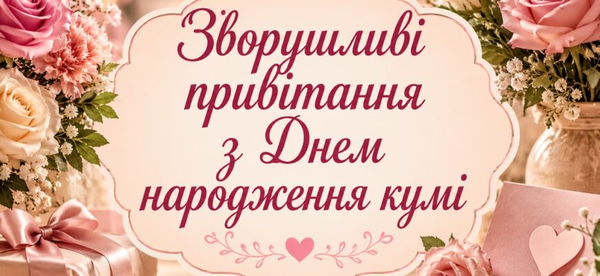 Зворушливі привітання з Днем народження кумі