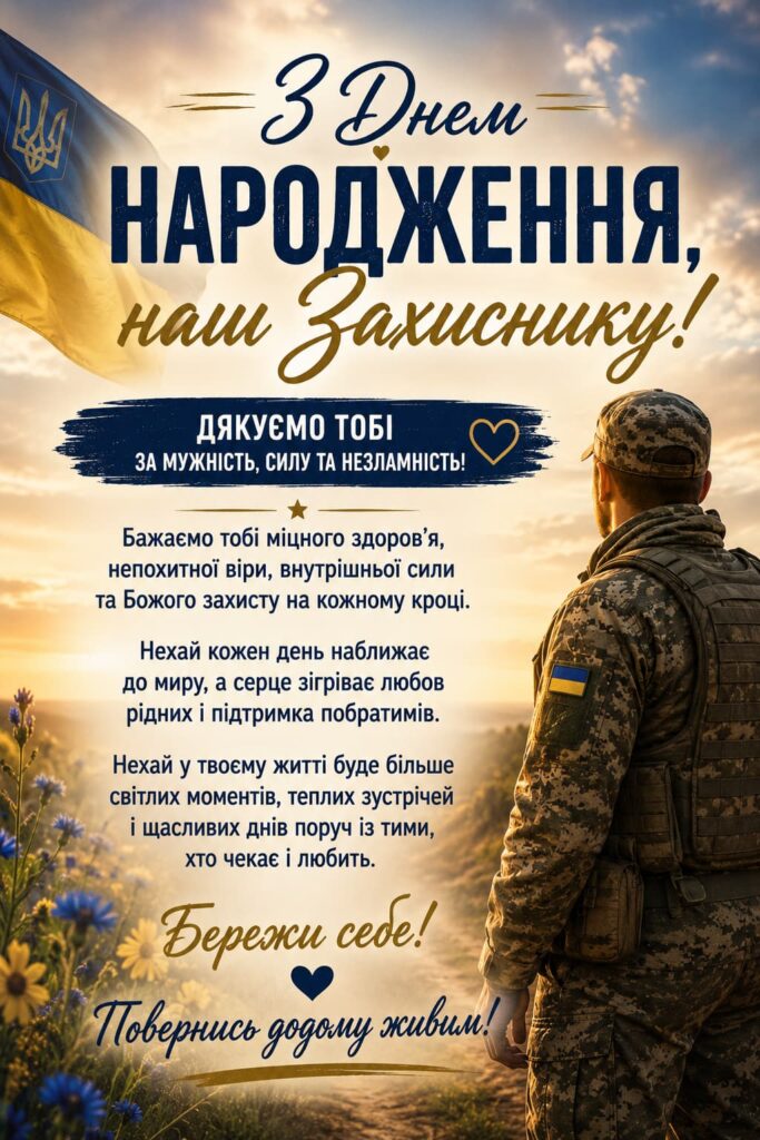 Зворушливі привітання з Днем народження військового картинка 1