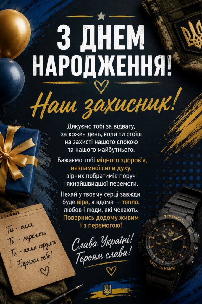 Зворушливі привітання з Днем народження військового картинка 2