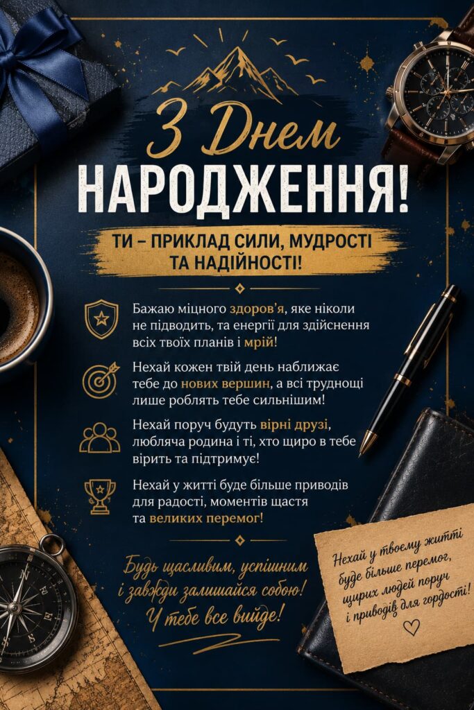 Зворушливі привітання з Днем народження для чоловіків картинка 3
