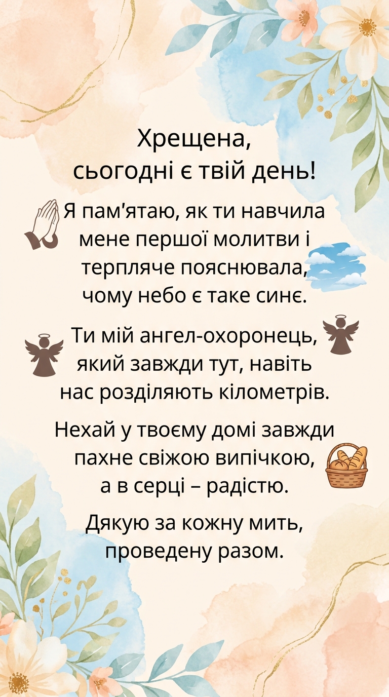 10 зворушливих привітань хрещеній мамі