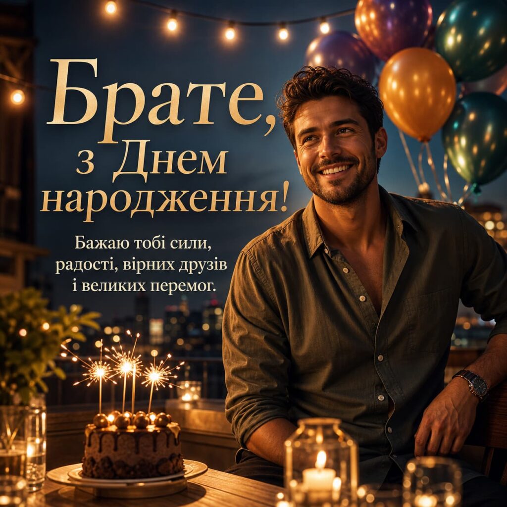 Короткі привітання з Днем народження брату картинка 6