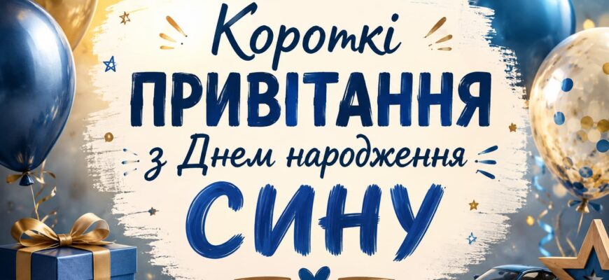 Короткі привітання з Днем народження сину