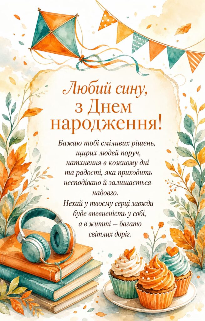 Короткі привітання з Днем народження сину картинка 2