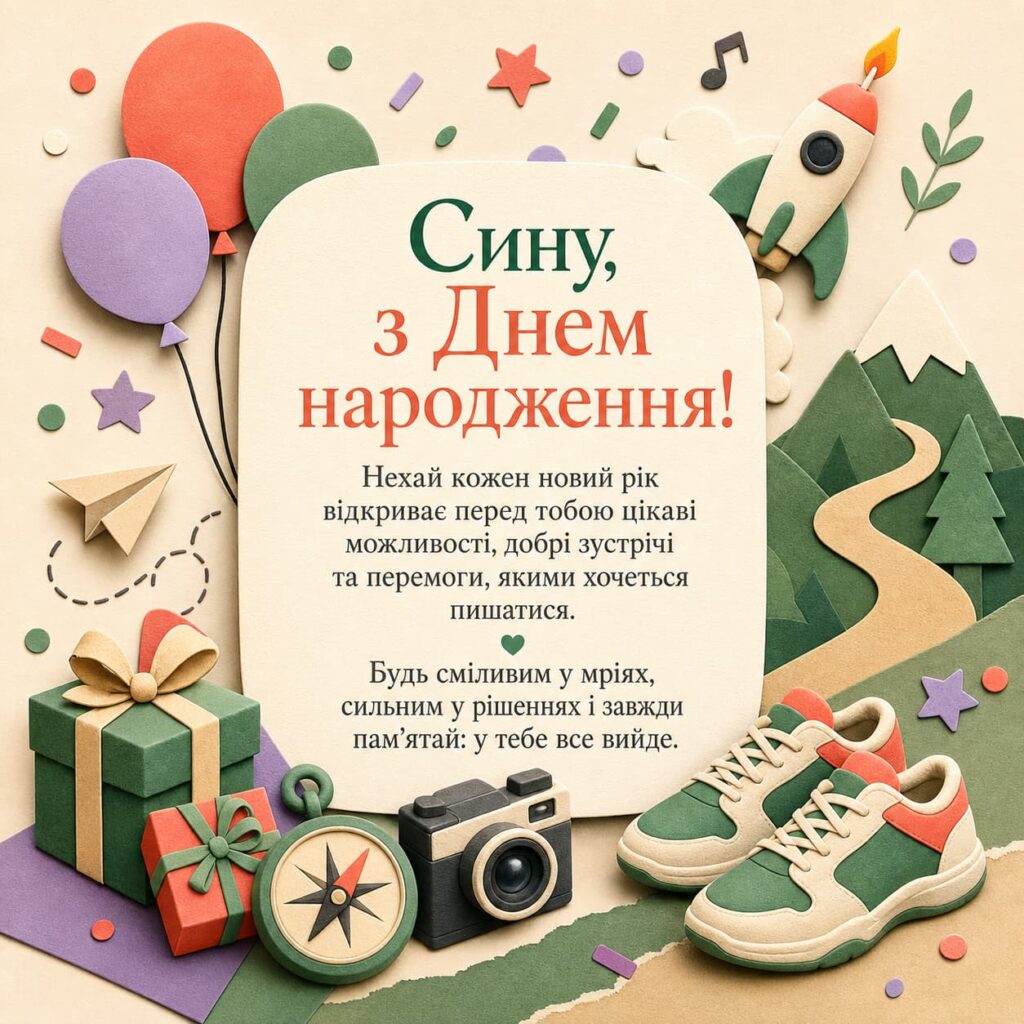 Короткі привітання з Днем народження сину картинка 3