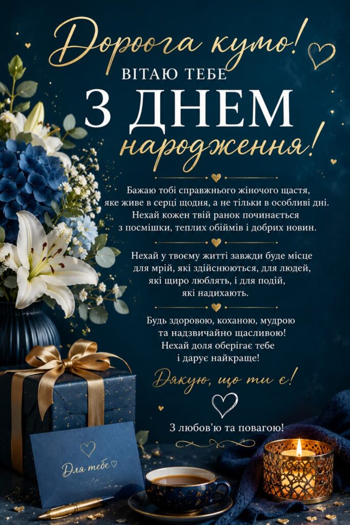 Привітання з Днем народження для куми до сліз картинка 2