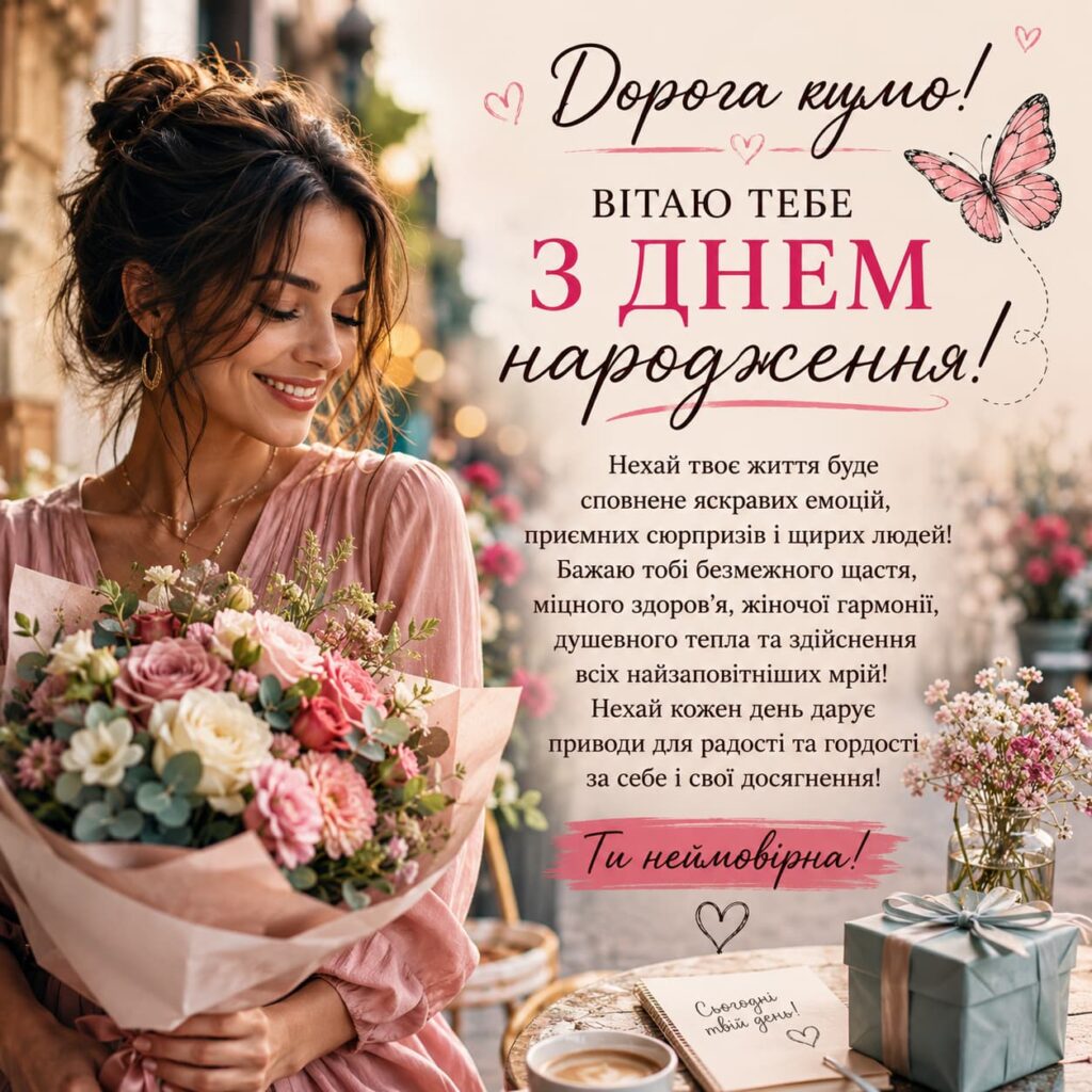 Привітання з Днем народження для куми до сліз картинка 4
