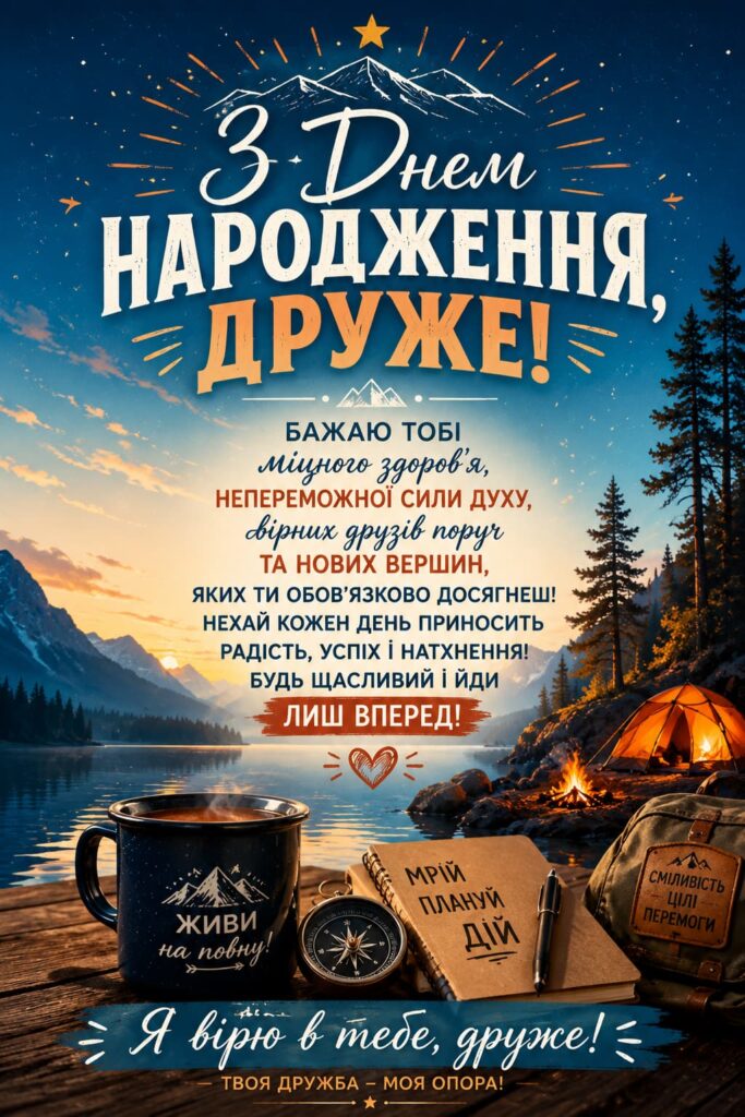 Привітання з Днем народження другу до сліз картинка 1