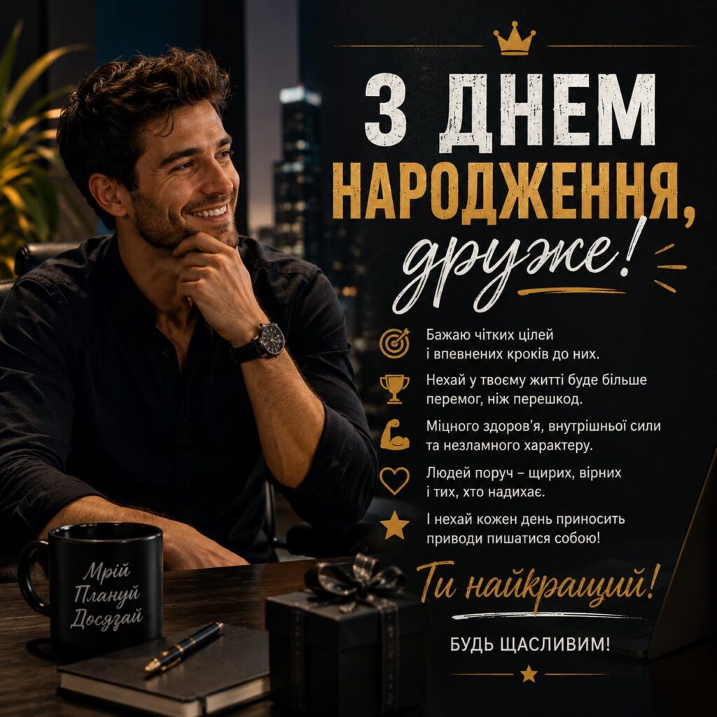 Привітання з Днем народження другу до сліз картинка 3