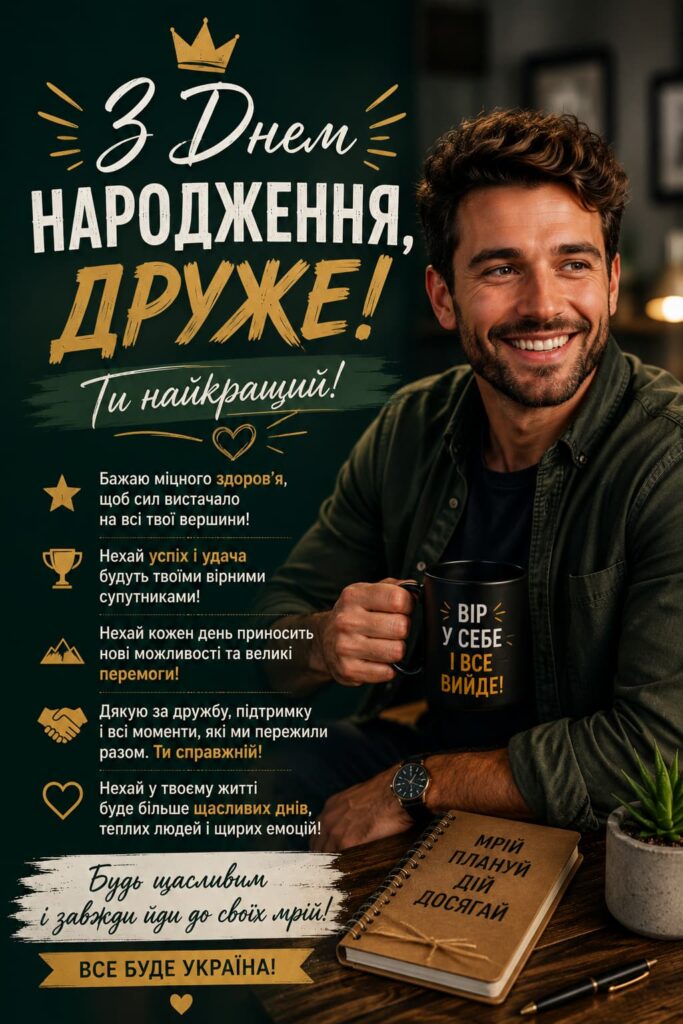Привітання з Днем народження другу до сліз картинка 4