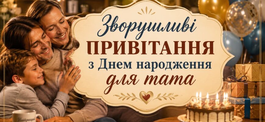 Зворушливі привітання з Днем народження для тата