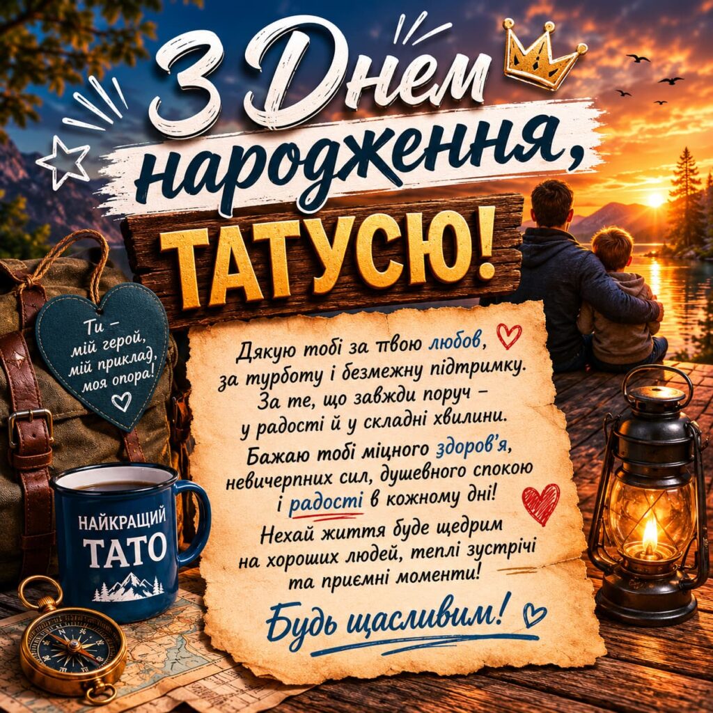 Зворушливі привітання з Днем народження для тата картинка 4