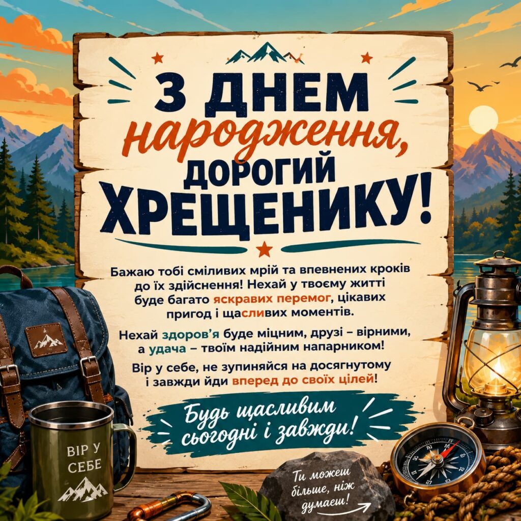 Зворушливі привітання з Днем народження хрещенику картинка 3