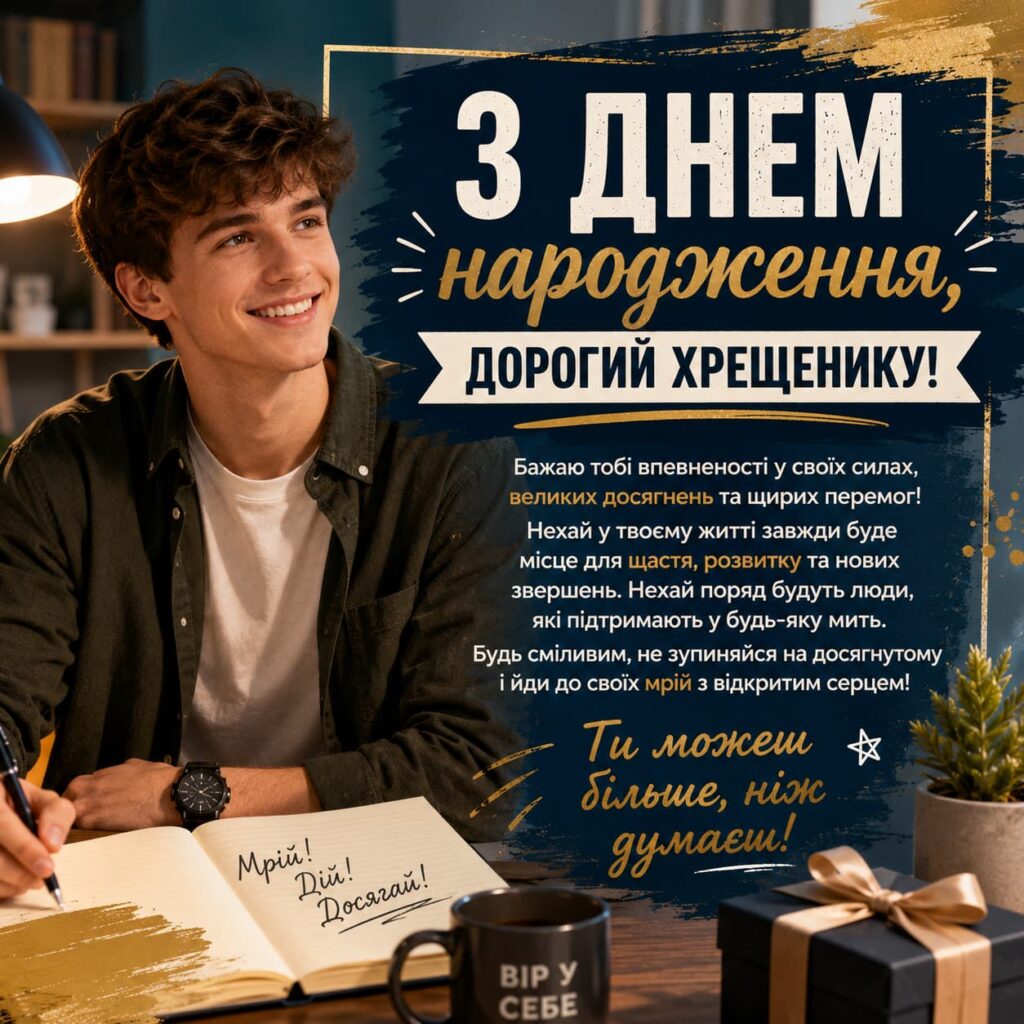 Зворушливі привітання з Днем народження хрещенику картинка 4