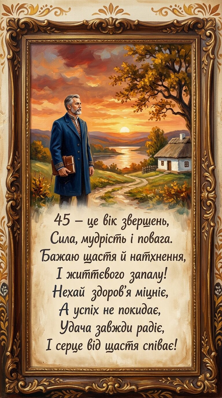 Короткі вірші до 45-річчя чоловіка - картинка