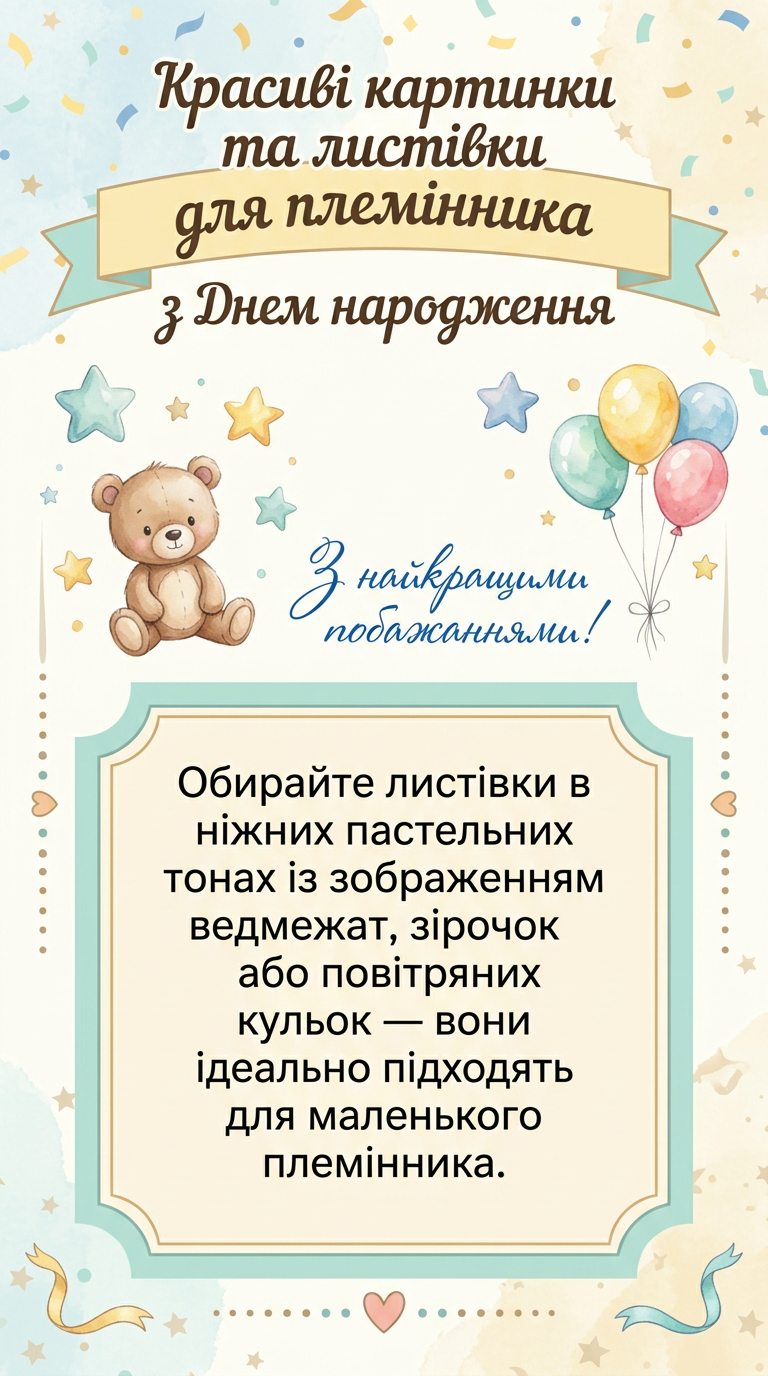 красиві картинки та листівки для племінника з днем народження