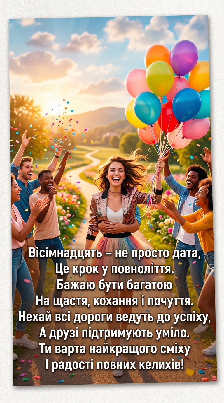 красиві привітання з 18 річчям дівчині у віршах