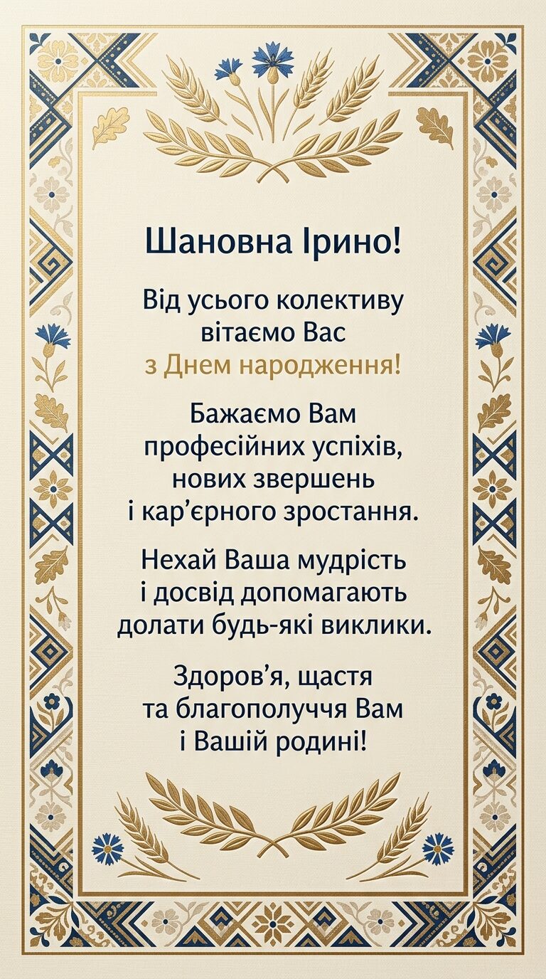 Офіційні привітання Ірині з Днем народження від колективу - картинка