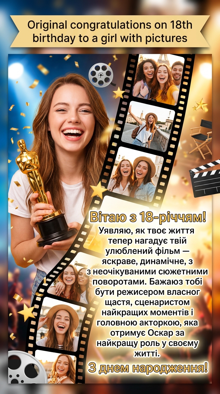 оригінальні привітання з 18 річчям дівчині з картинками