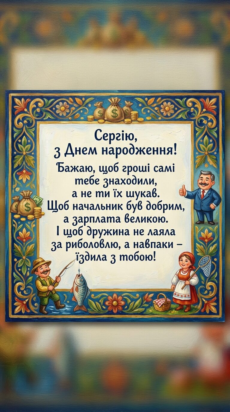 Прикольні та смішні привітання для Сергія - картинка