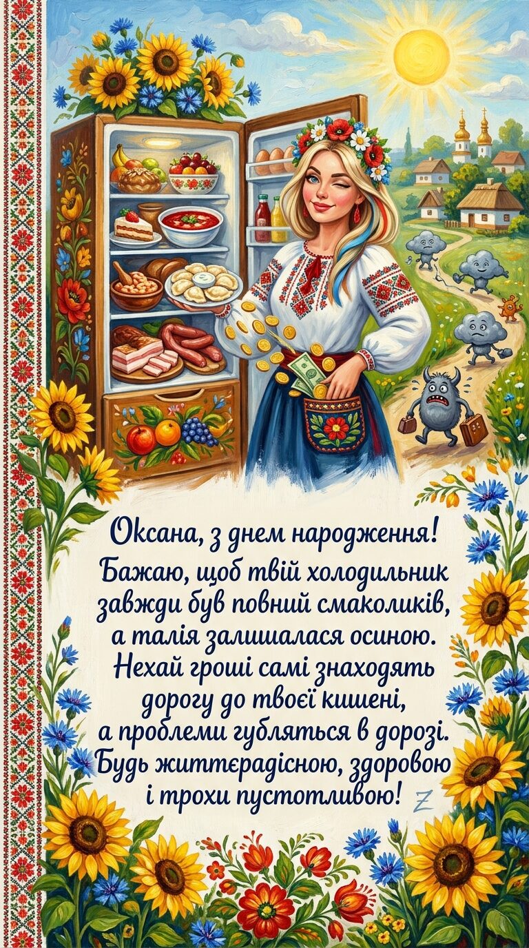 прикольні та веселі привітання з днем народження оксани картинка 