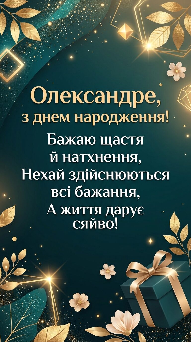 Привітання з днем народження Олександру у віршах - картинка