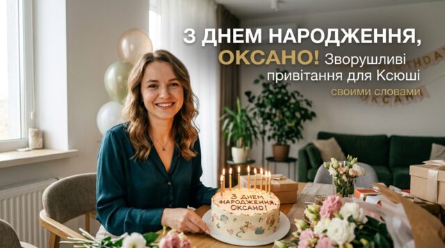 Красива листівка з днем народження Оксани з квітами та теплими словами